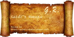 Galát Rebeka névjegykártya